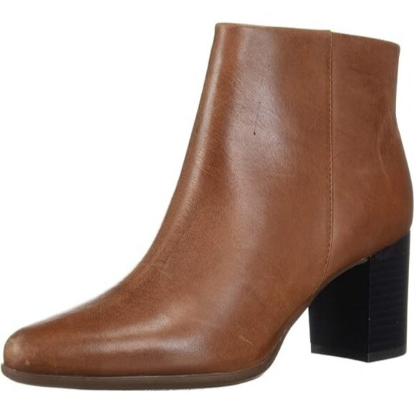 Rockport Camdyn Booties Cognac‎ Tan Leather - Size 8 Wide - Picture 1 of 11